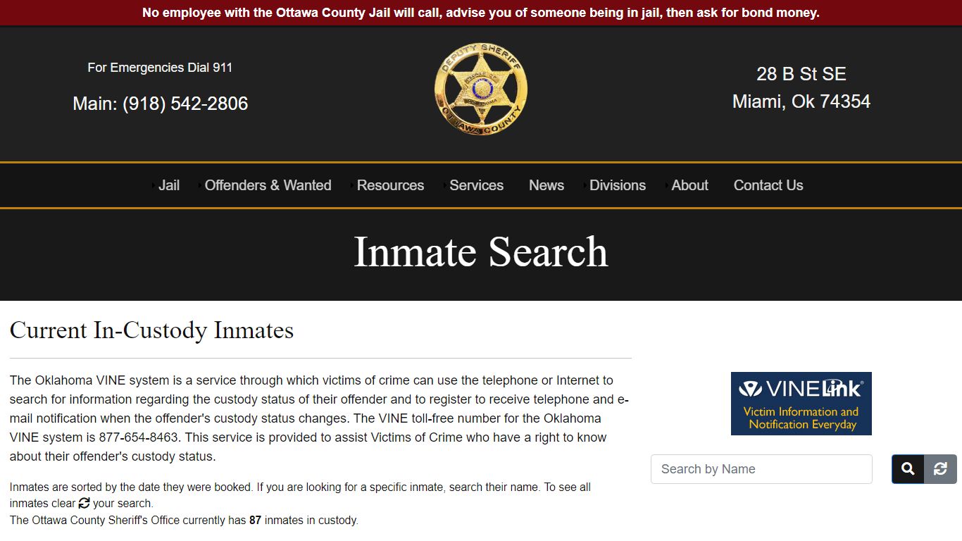 Inmate Search - Ottawa County Sheriff's Office