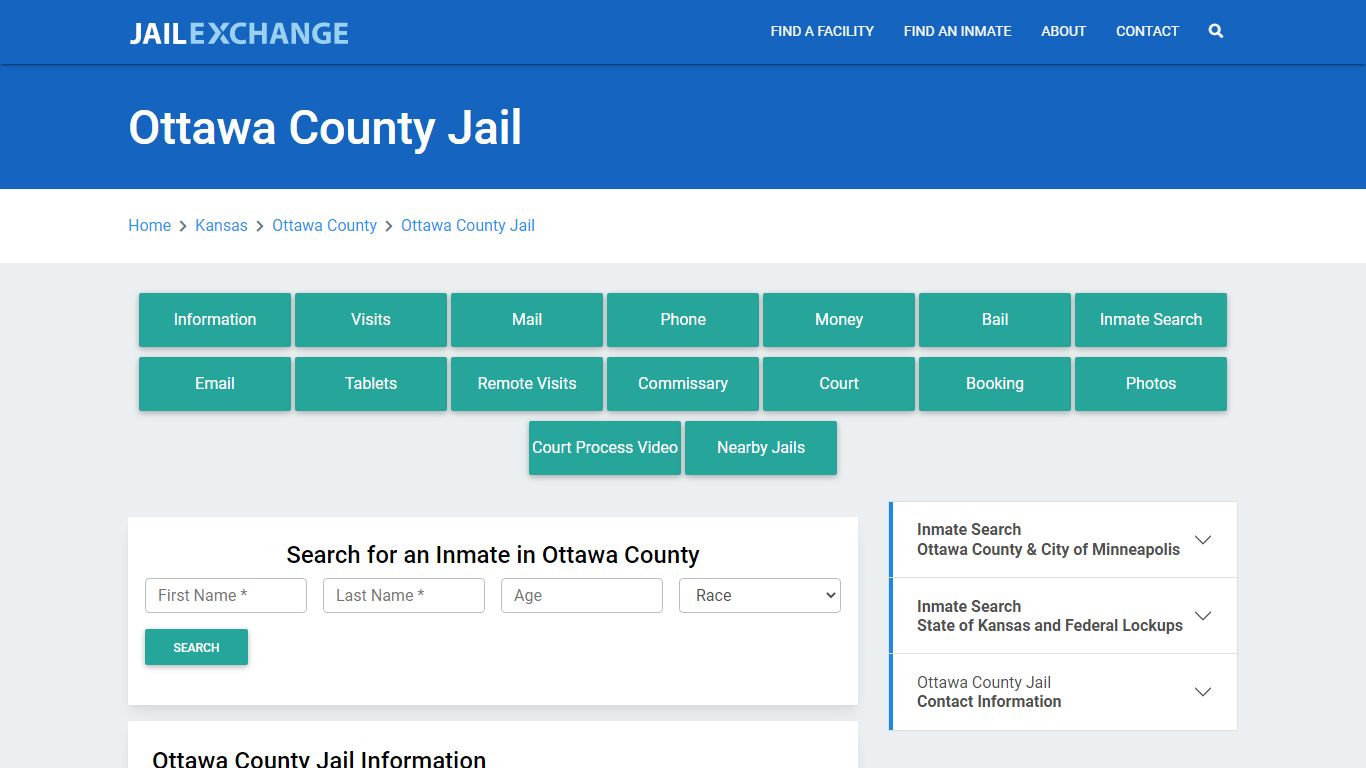 Ottawa County Jail Roster Lookup, KS, Inmate Search